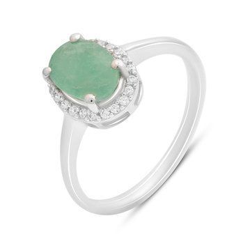 Серебряное кольцо SilverThin с натуральным изумрудом 1.304ct, вес изделия 2,17 гр (2214182) 17.5 размер 221418217.5  фото с каталога
