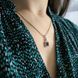 купить серебряное изделие Серебряная подвеска LoveR с натуральным сапфиром в обрамлении фианитов и подвесом фото 8 - фотография из каталога