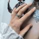 купити срібний виріб Срібна каблучка LoveR з гладкою формою у вигляді гвинтів та рельєфним дизайном без вставок 18.5 розмір фото 8 - фотографія з каталогу