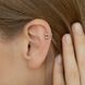 купить серебряное изделие Сережки серебрянные каффы на верхнюю часть ушка с бусинками фото 2 - фотография из каталога