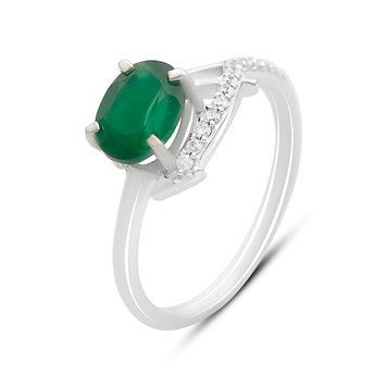 Серебряное кольцо Серебряные изделия с натуральным агатом 1.367ct, вес изделия 2,12 гр (2171195) 17.5 размер 5715911712  фото з каталогу
