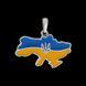 купити срібний виріб Срібний кулон у вигляді карти України з жовто-блакитною емаллю та гербом фото 2 - фотографія з каталогу