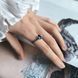 купить серебряное изделие Серебряное кольцо Lover с нано-сапфиром овальной формы без вставок 18 размер фото 6 - фотография из каталога