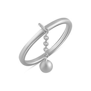 Серебряное кольцо SilverThin с без камней, вес изделия 1,71 гр (2094562) 17 размер 812654902 Серебряное кольцо с гладкой формой и подвесным шариком фото с каталога