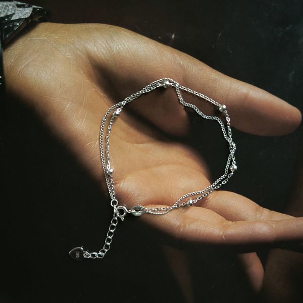 Срібний браслет LoveR &laquo;Подвійний ланцюжок&raquo; з кульками та сердечком 17-20 см 22114711720 Срібний браслет LoveR &laquo;Подвійний ланцюжок&raquo; з кульками та сердечком фото з каталогу
