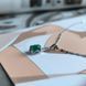 купить серебряное изделие Серебряная подвеска с овальным зелёным агатом и фианитами фото 6 - фотография из каталога