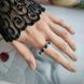 купити срібний виріб Срібна каблучка LoveR у формі доріжки з овальним натуральним сапфіром та фіанітами фото 6 - фотографія з каталогу