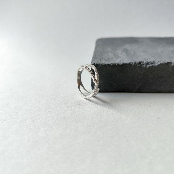 Срібна каблучка LoveR з фіанітами (арт. 216293318) 18 розмір, срібло 925