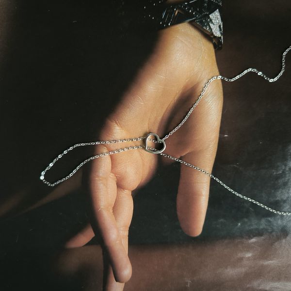 Срібне кольє LoveR &laquo;Серце&raquo; з ланцюжком-краваткою 45 см, срібло 925