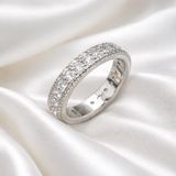 Серебряное кольцо с фианитами вес изделия 813590612 Срібна каблучка LoveR з потрійною доріжкою фіанітів фото з каталогу