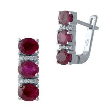 Серебряные серьги SilverThin с натуральным рубином 2.977ct (2027812) 2027812  фото с каталога