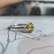 купити срібний виріб Срібна каблучка з цитрином nano та лаконічним дизайном 17.5 розмір фото 5 - фотографія з каталогу