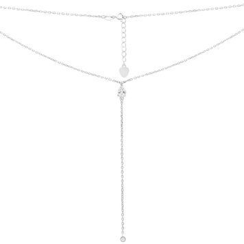 Серебряное колье LoveR с подвеской-каплей и каскадной цепочкой с фианитом 45-50 см 2197041450500 Серебряное колье LoveR с подвеской-каплей и каскадной цепочкой с фианитом фото с каталога