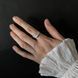купити срібний виріб Срібна каблучка LoveR з подвійною доріжкою фіанітів та багетними каменями 19 розмір фото 7 - фотографія з каталогу