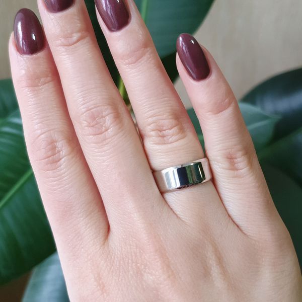Серебряное обручальное кольцо LoveR классическое гладкое широкое, серебро 925