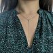 купити срібний виріб Срібне кольє LoveR з мініатюрною підвіскою та каскадним ланцюжком з фіанітами 45-50 см фото 6 - фотографія з каталогу