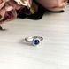 купить серебряное изделие Серебряное кольцо LoveR с сапфиром nano в классическом ореоле с фианитами 17.5 размер фото 2 - фотография из каталога
