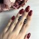 купити срібний виріб Срібні сережки LoveR з нано сапфіром круглої форми та фіанітами фото 2 - фотографія з каталогу