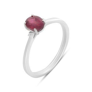 Серебряное кольцо LoveR с натуральным рубином овальной формы и одним фианитом 16.5 размер 218792916.5 Серебряное кольцо LoveR с натуральным рубином овальной формы и одним фианитом фото с каталога