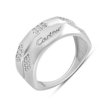 Срібна каблучка LoveR з написом Love та вставками фіанітів 18 розмір 219779918 Срібна каблучка LoveR з написом Love та вставками фіанітів фото з каталогу