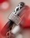 Серебряное кольцо LoveR из чёрной керамики с переплетённым дизайном и фианитами 17.5 размер, серебро 925 &mdash; фото 3