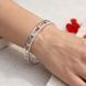 Серебряный жёсткий браслет LoveR с фианитами в ажурном дизайне, серебро 925 &mdash; фото 8