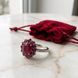 Серебряное кольцо LoveR с натуральным рубином овальной формы в цветочной композиции 19 размер, серебро 925 &mdash; фото 10