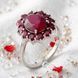 Серебряное кольцо LoveR с натуральным рубином овальной формы в цветочной композиции 19 размер, серебро 925 &mdash; фото 11
