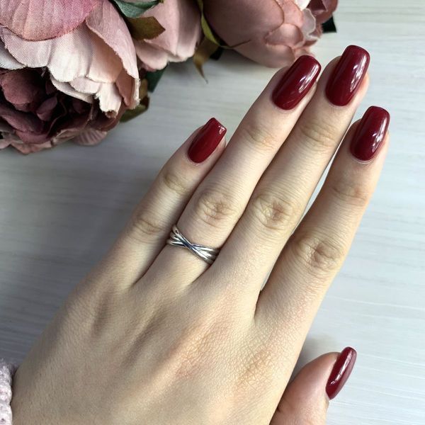 Срібна каблучка LoveR з переплетеним дизайном у мінімалістичному стилі 17 розмір, срібло 925