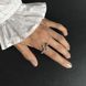 купить серебряное изделие Серебряное кольцо LoveR с открытым дизайном и фианитами каплевидной формы 18 размер фото 6 - фотография из каталога