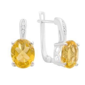 Серебряные серьги Серебряные изделия с цитрином nano 5.378ct (2170457) 7540712  фото з каталогу