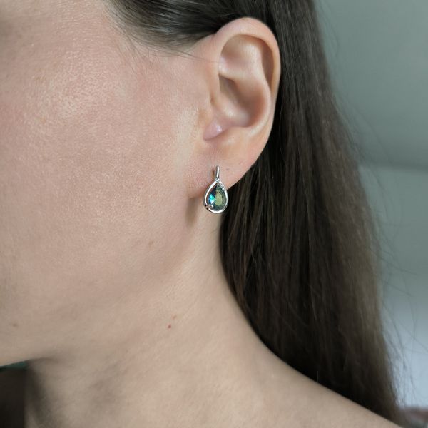 Серебряные серьги SilverThin с мистик топазом 1.61ct, фианитами (2212669) 2212669  фото с каталога