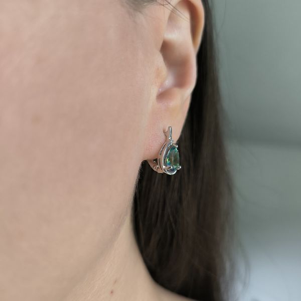 Серебряные серьги SilverThin с мистик топазом 1.61ct, фианитами (2212669) 2212669  фото с каталога