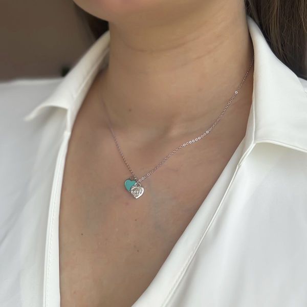 Срібний ланцюжок з підвісками у формі сердець 💙🤍45-50 см 00505439910006 Срібний ланцюжок з підвісками у формі сердець 💙🤍 фото з каталогу