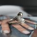 купити срібний виріб Срібна каблучка LoveR авангардна з перлами та кулькою фіанітів 18 розмір фото 5 - фотографія з каталогу