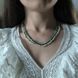 Серебряное колье LoveR с натуральным барочным жемчугом и зелёными вставками, серебро 925 &mdash; фото 11