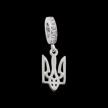 Срібна підвіска LoveR Тризуб на браслет з білими фіанітами, срібло 925