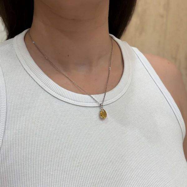 Серебряная подвеска LoveR с грушевидной вставкой цитрина nano 0581712 Серебряная подвеска LoveR с грушевидной вставкой цитрина nano фото с каталога