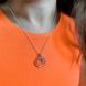 Серебряное колье LoveR с подвеской в виде трёх колец, инкрустированных фианитами разных оттенков, серебро 925 &mdash; фото 7