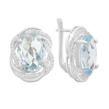 Серебряные серьги Ювелирных украшений с натуральным топазом 13.403ct (2188209) 9028812 Серебряные серьги Ювелирных украшений с натуральным топазом 13.403ct (2188209) фото з каталогу