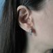 купити срібний виріб Срібні сережки LoveR з трьома овальними прозорими фіанітами та англійським замком фото 6 - фотографія з каталогу