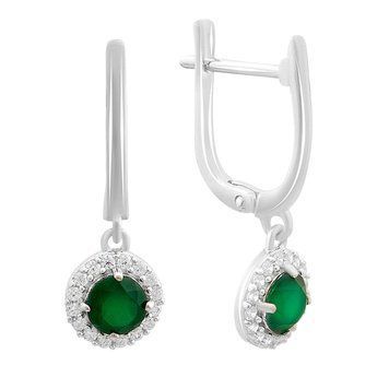 Серебряные серьги Серебряные изделия с натуральным агатом 1.449ct (2170976) 6790712  фото з каталогу