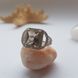 купить серебряное изделие Серебряное кольцо с цитриновым nano и фианитами 17 размер фото 2 - фотография из каталога