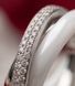 купити срібний виріб Срібна каблучка LoveR з білою керамікою та фіанітовою доріжкою 17.5 розмір фото 3 - фотографія з каталогу