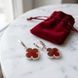 Серебряные серьги LoveR с красным агатом в форме четырёхлистника и декоративной зернистой окантовкой, серебро 925 &mdash; фото 12