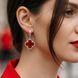 Серебряные серьги LoveR с красным агатом в форме четырёхлистника и декоративной зернистой окантовкой, серебро 925 &mdash; фото 10